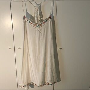Angie White Embroidered Slip Dress Size Medium